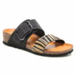 Kép 1/4 - Igi&Co fekete-barna, zebramintás, csatos női kényelmi papucs