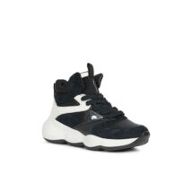 GEOX fekete-fehér, fűzős-cipzáras sportcipő