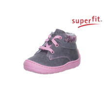 Superfit szürke-rózsaszín , bélelt, fűzős első lépés cipő