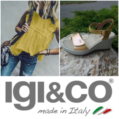 Igi&Co napsárga, csatos-tépőzáras, női kényelmi szandál