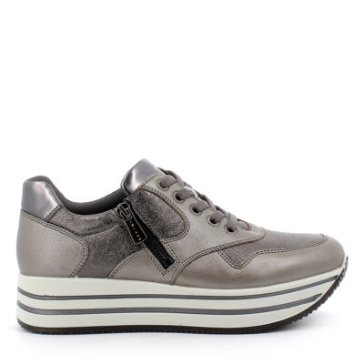 Igi&Co meleg ezüst, női kényelmi cipő fűzővel és cipzárral
