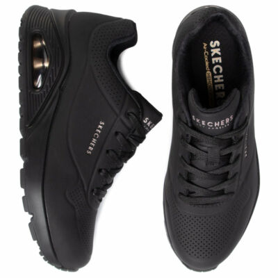 Skechers fekete, fűzős sportcipő