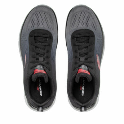 Skechers fekete-piros, fűzős sportcipő