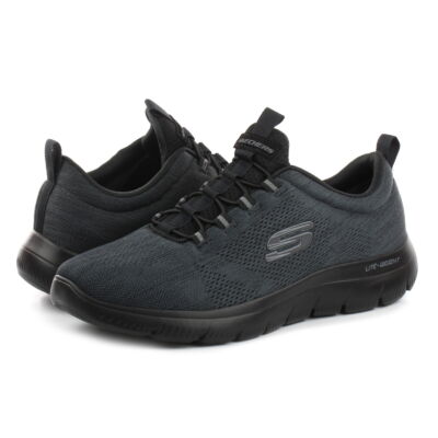 Skechers fekete, gumifűzős sportcipő