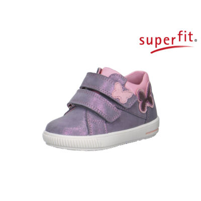 AKCIÓS 26-os! Superfit csillogós szürke-rózsaszín, pillangós, tépőzáras átmeneti cipő