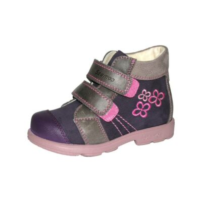 AKCIÓS 30-as! Szamos Kölyök lila-szürke-rózsaszín, virágos, szupinált őszi cipő